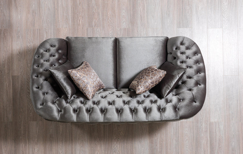 Scarlett Gray Velvet Sofa & Loveseat