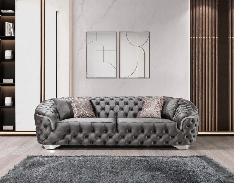 Scarlett Gray Velvet Sofa & Loveseat