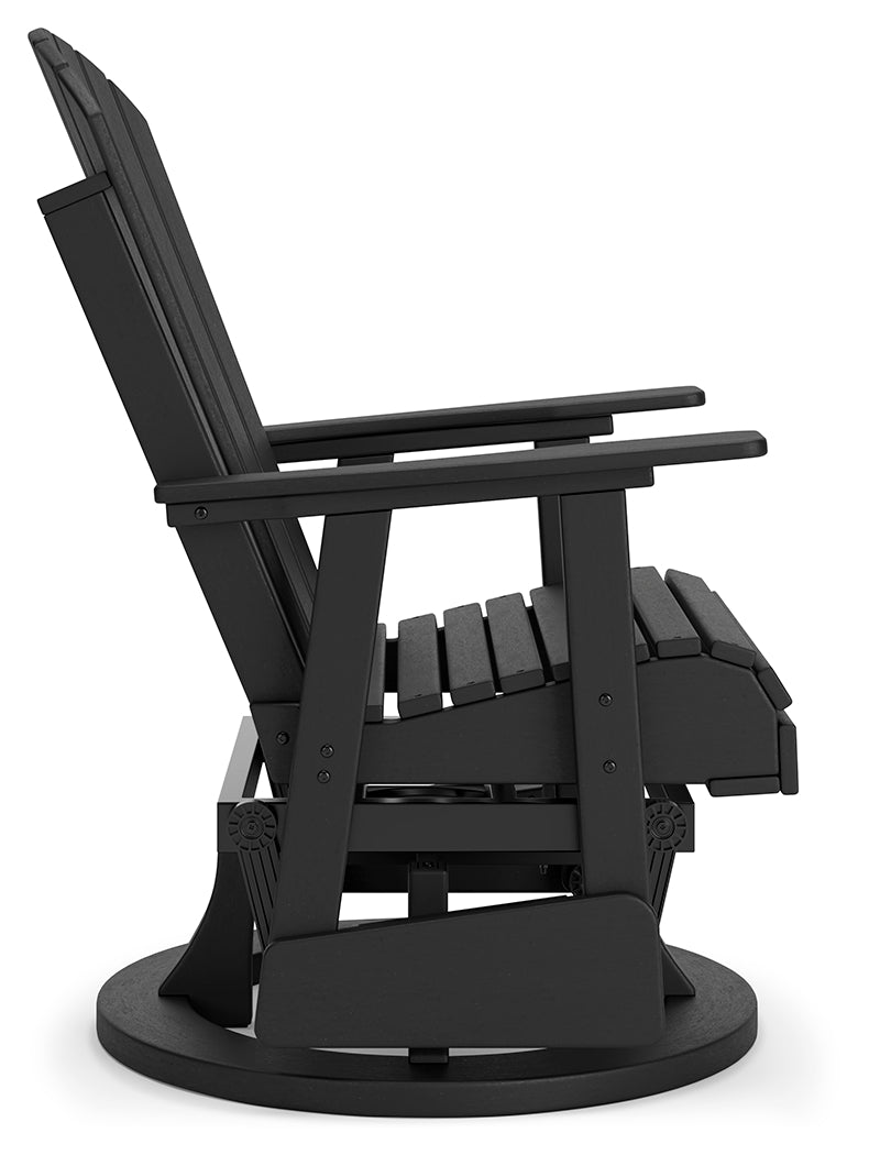 Hyland Wave Black Outdoor Swivel Glider Chair