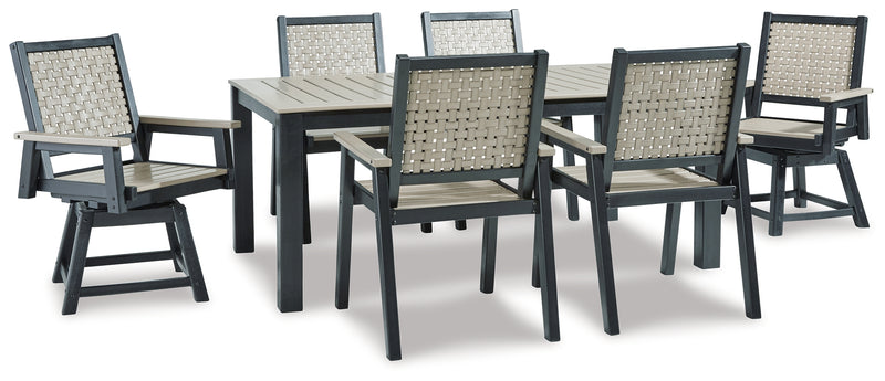 Mount Driftwood Black Valley Outdoor Dining Table And 6 Chairs