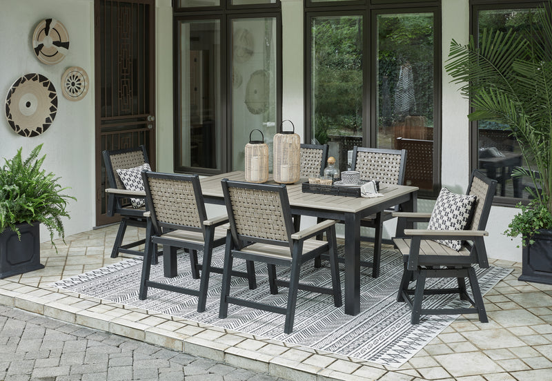 Mount Driftwood Black Valley Outdoor Dining Table And 6 Chairs