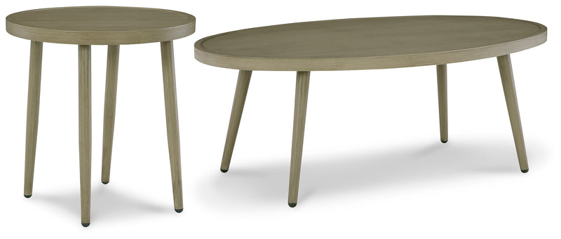 Swiss Beige Valley Outdoor Coffee Table With End Table