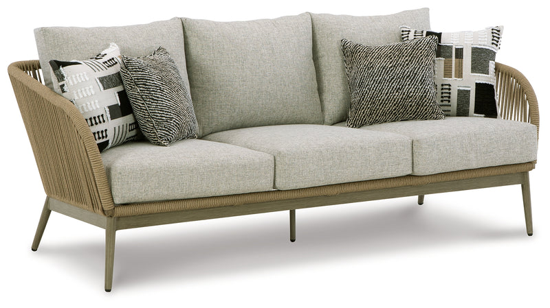 Swiss Beige Valley Outdoor Sofa With 2 Lounge Chairs
