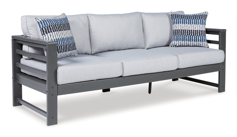 Amora Charcoal Gray Outdoor Sofa Loveseat And 2 Lounge Chairs With Coffee Table End