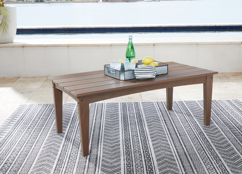 Emmeline Brown Outdoor Coffee Table With 2 End Tables