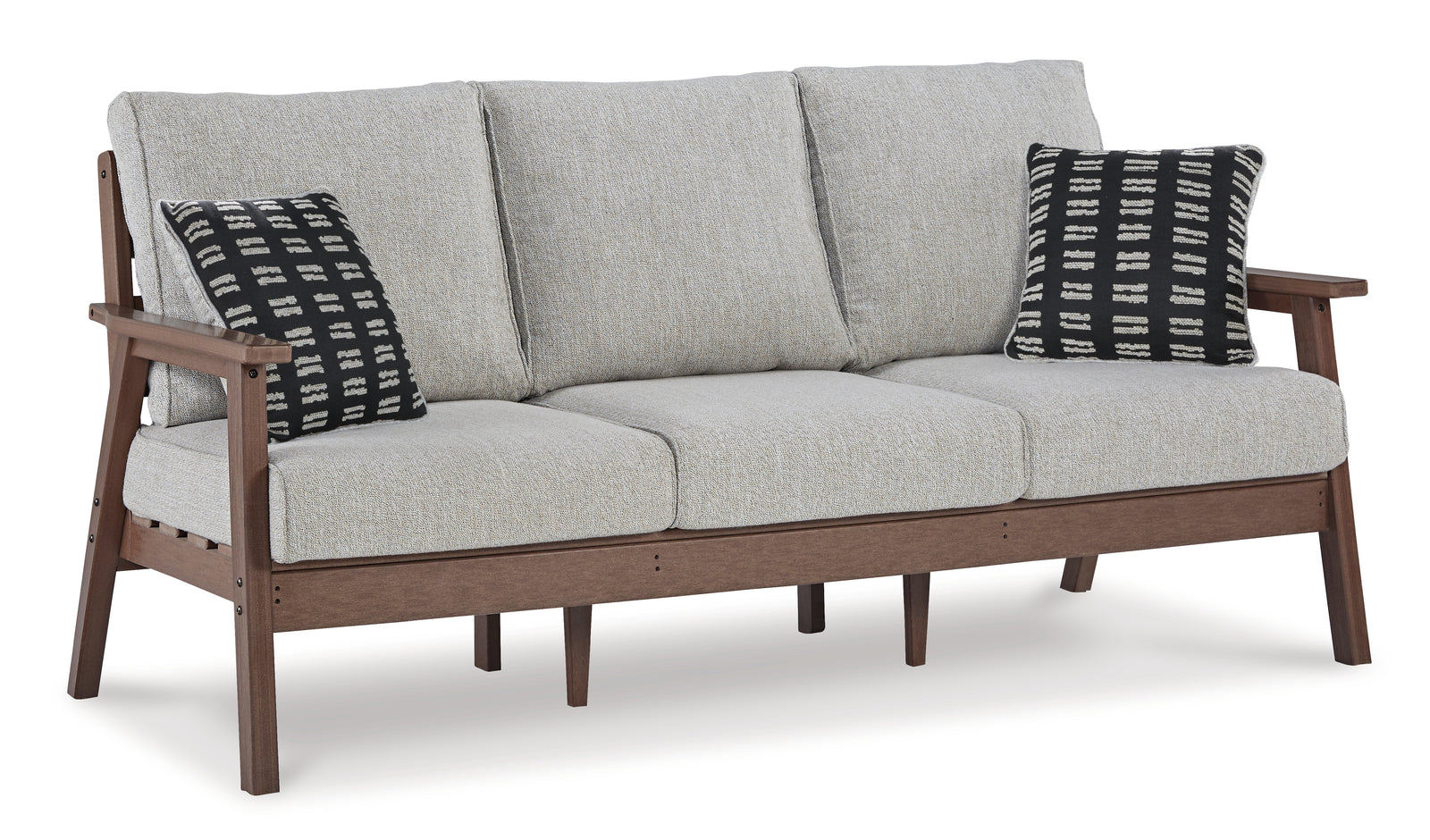 Emmeline Brown Beige Outdoor Sofa With 2 Lounge Chairs