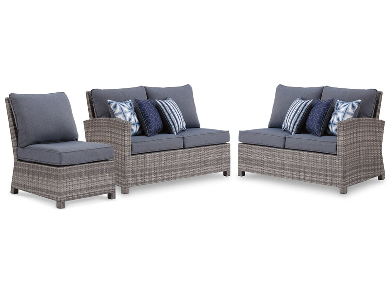 Salem Gray Beach 2-Piece Outdoor Sectional With Chair