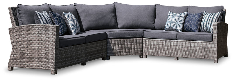 Salem Gray Beach 3-Piece Outdoor Sectional With Coffee Table