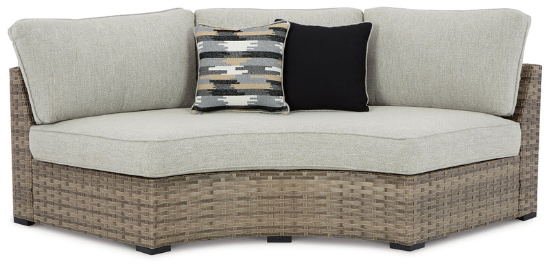 Calworth Beige 2-Piece Sectional With Ottoman