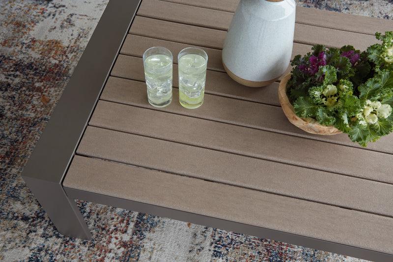 Tropicava Taupe Outdoor Coffee Table With 2 End Tables