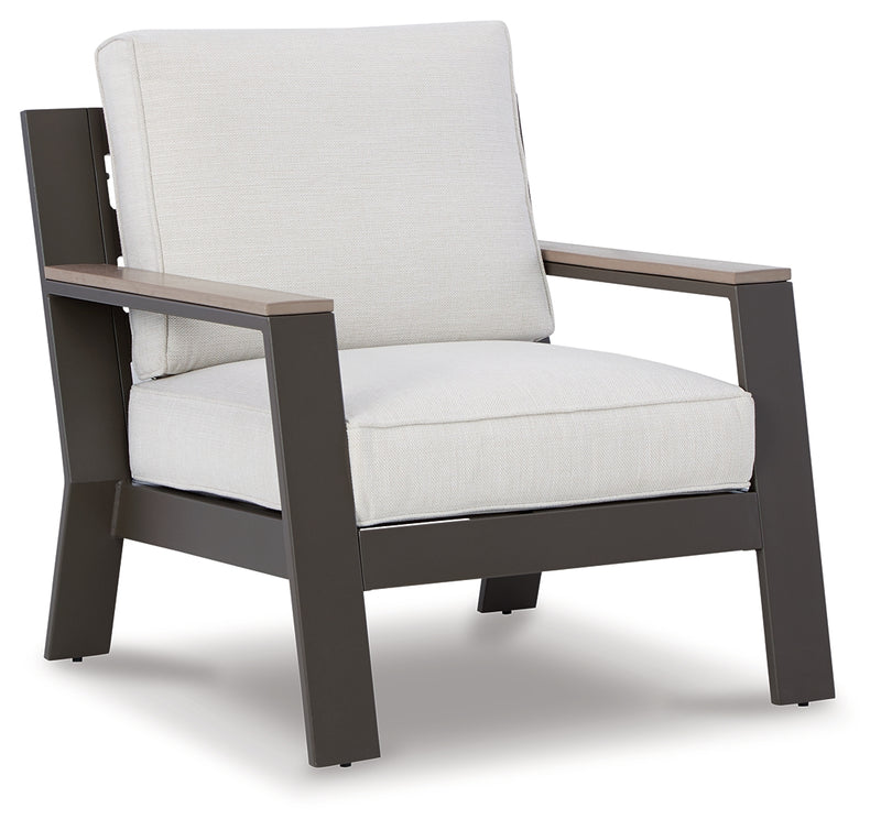 Tropicava Taupe/white Outdoor Sofa And Lounge Chair With Coffee Table And 2 End Tables