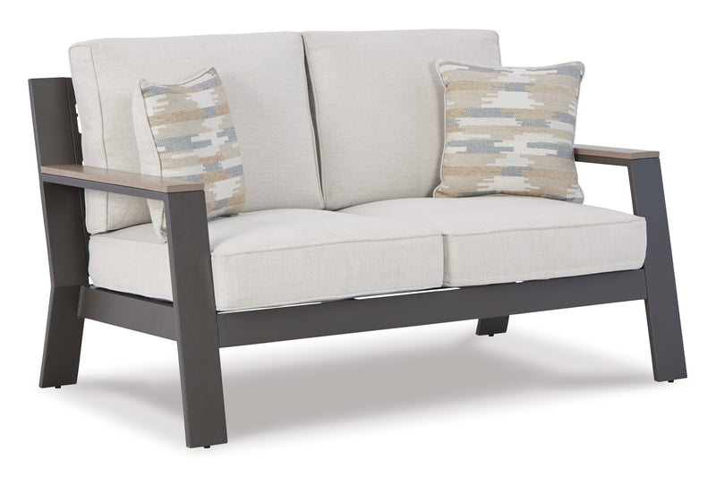 Tropicava Taupe/white Outdoor Loveseat And 2 Lounge Chairs With Coffee Table And 2 End Tables