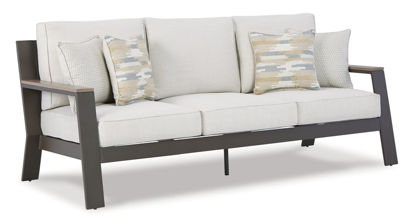 Tropicava Taupe/white Outdoor Sofa And Loveseat With Coffee Table