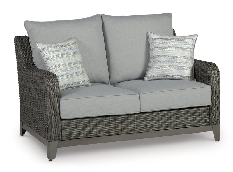 Elite Gray Park Outdoor Sofa And Loveseat With Coffee Table