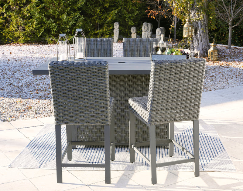 Palazzo Gray Outdoor Bar Table And 4 Barstools