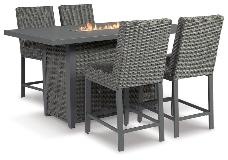 Palazzo Gray Outdoor Bar Table And 4 Barstools