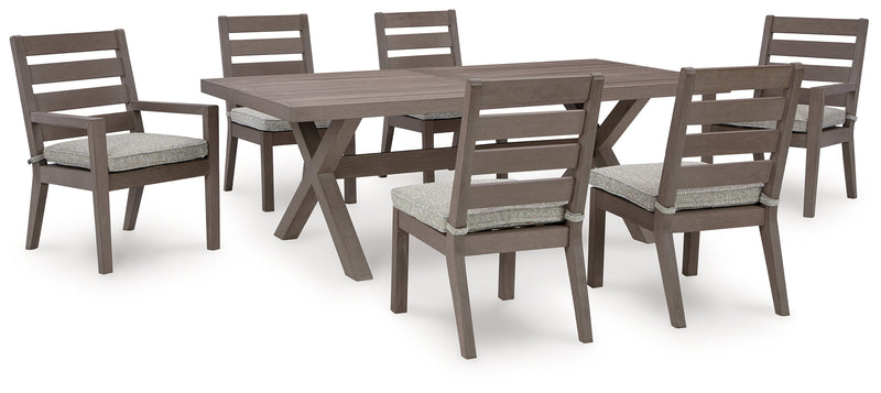 Hillside Brown Barn Outdoor Dining Table And 6 Chairs