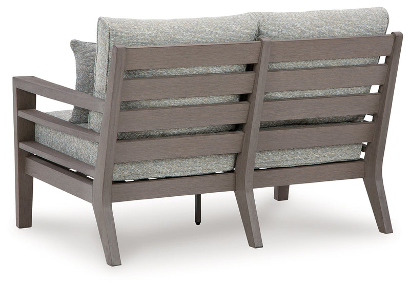 Hillside Barn Gray/brown Outdoor Loveseat With Cushion