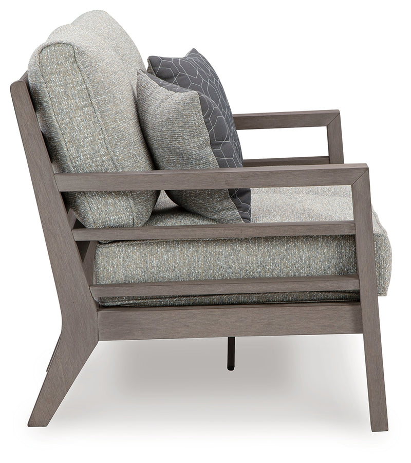Hillside Barn Gray/brown Outdoor Loveseat With Cushion