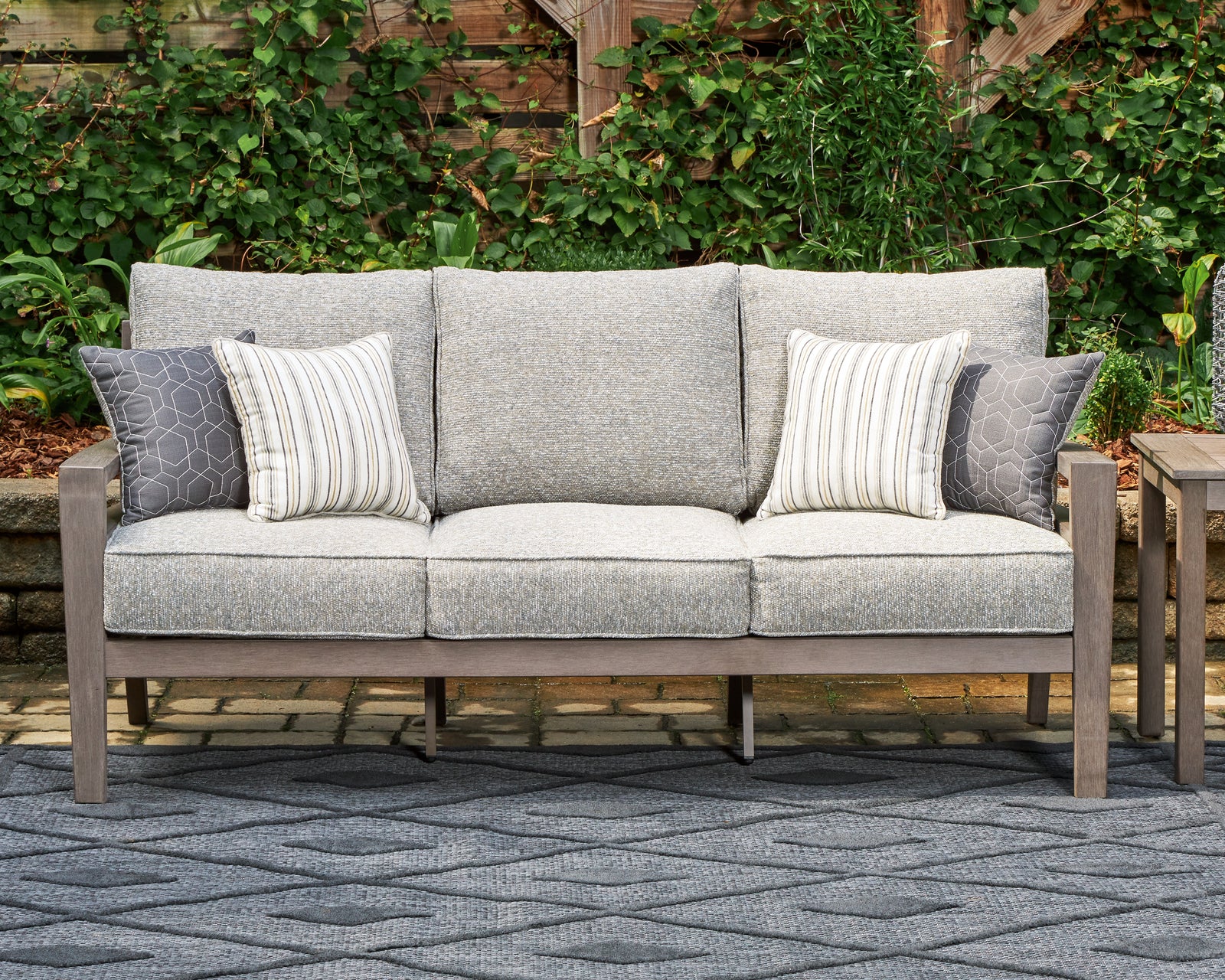 Hillside Barn Gray/brown Outdoor Sofa With Cushion