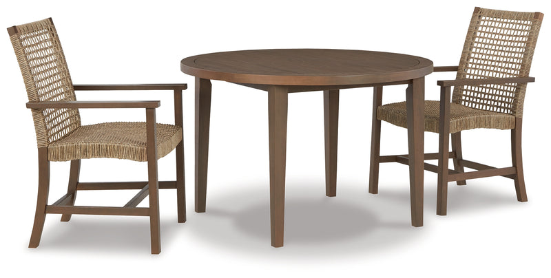 Germalia Brown Outdoor Dining Table And 2 Chairs