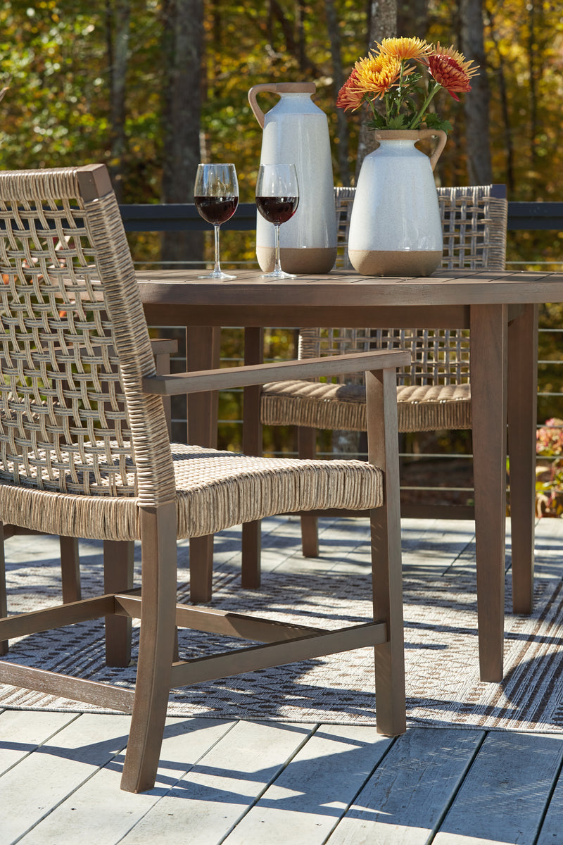 Germalia Brown Outdoor Dining Table And 2 Chairs