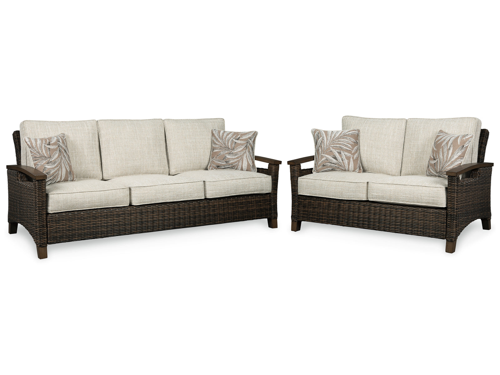 Paradise Medium Brown Trail Outdoor Sofa And Loveseat