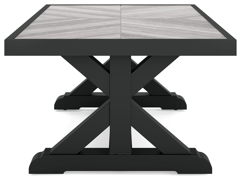 Beachcroft Black/light Gray Outdoor Coffee Table