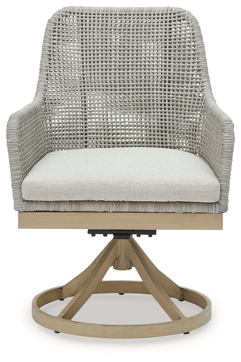 Seton Creek Gray Outdoor Swivel Dining Chair (Set Of 2)