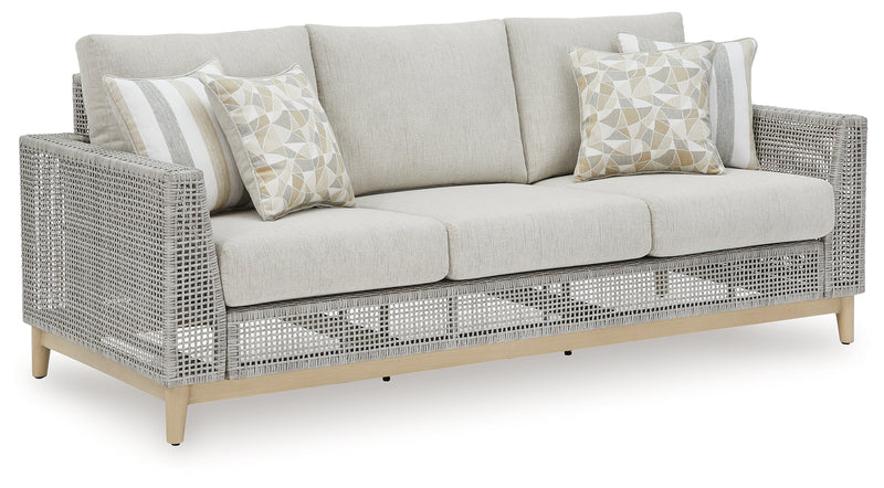 Seton Creek Gray Outdoor Sofa With Cushion