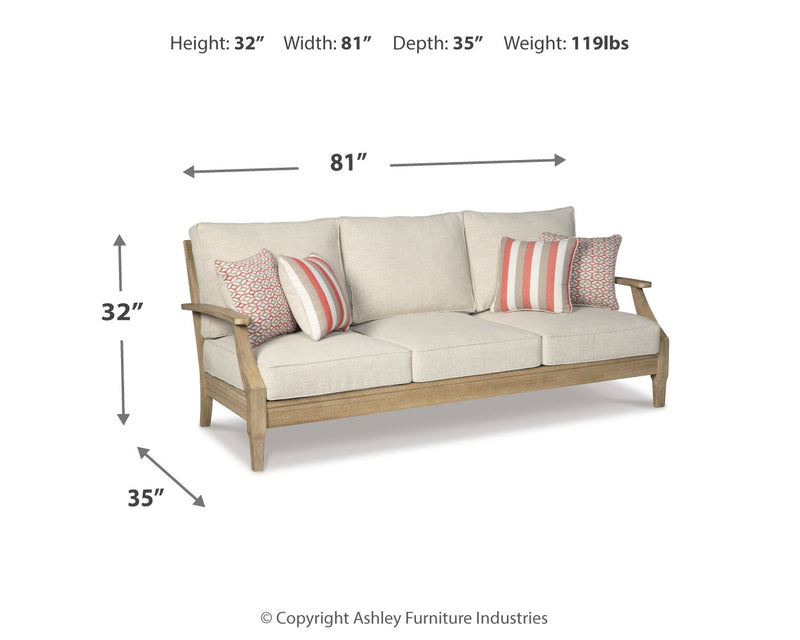 Clare Beige View Outdoor Sofa With 2 Lounge Chairs