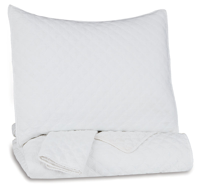 Ryter White Queen Full Coverlet Set