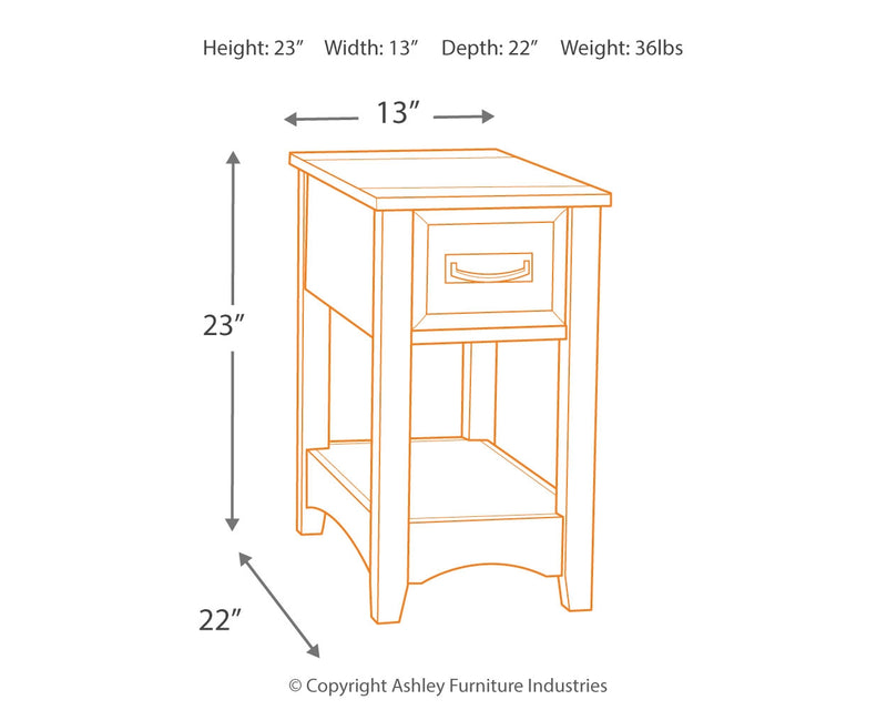 Breegin Brown Chairside End Table