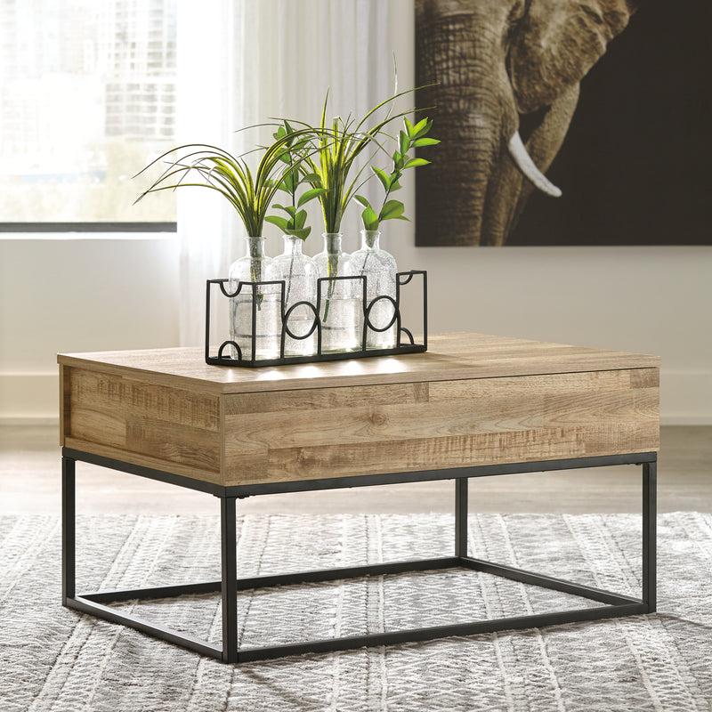 Gerdanet Natural Coffee Table With 1 End