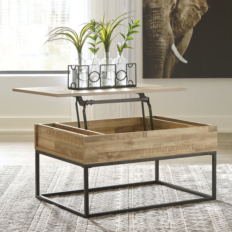 Gerdanet Natural Coffee Table With 1 End