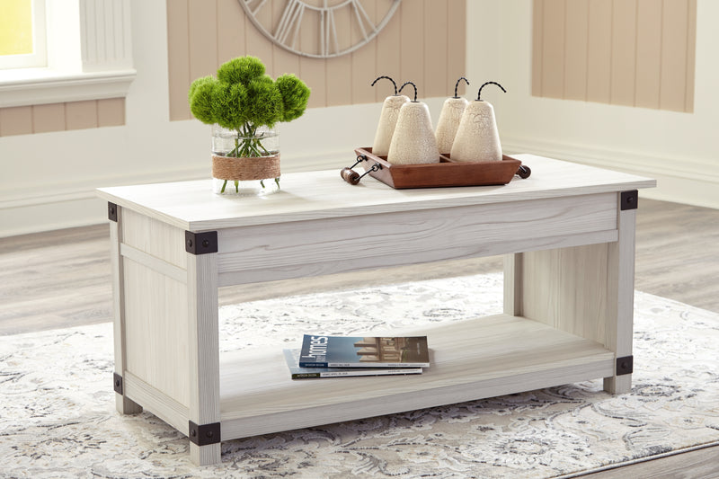 Bayflynn Whitewash Coffee Table With 1 End