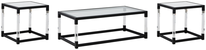 Nallynx Metallic Gray Coffee Table With 2 End Tables