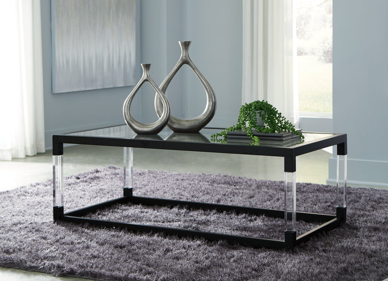 Nallynx Metallic Gray Coffee Table With 1 End