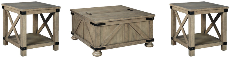 Aldwin Gray Coffee Table With 2 End Tables