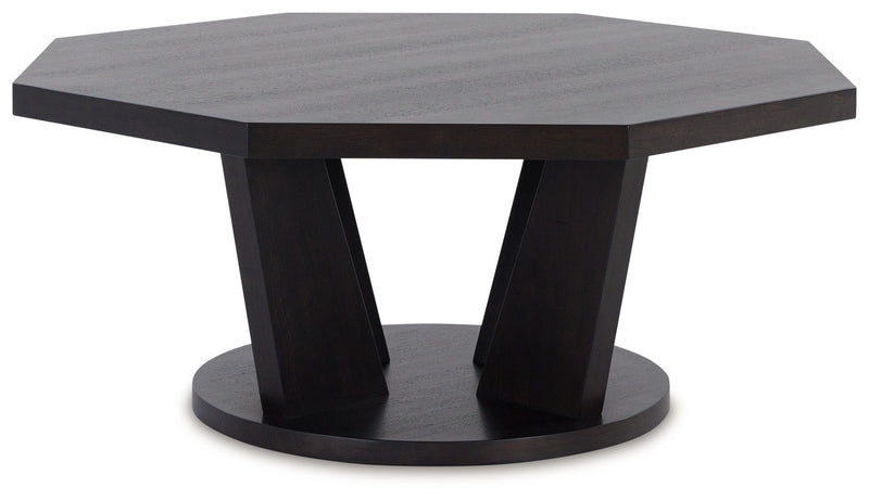 Chasinfield Dark Brown Coffee Table With 2 End Tables