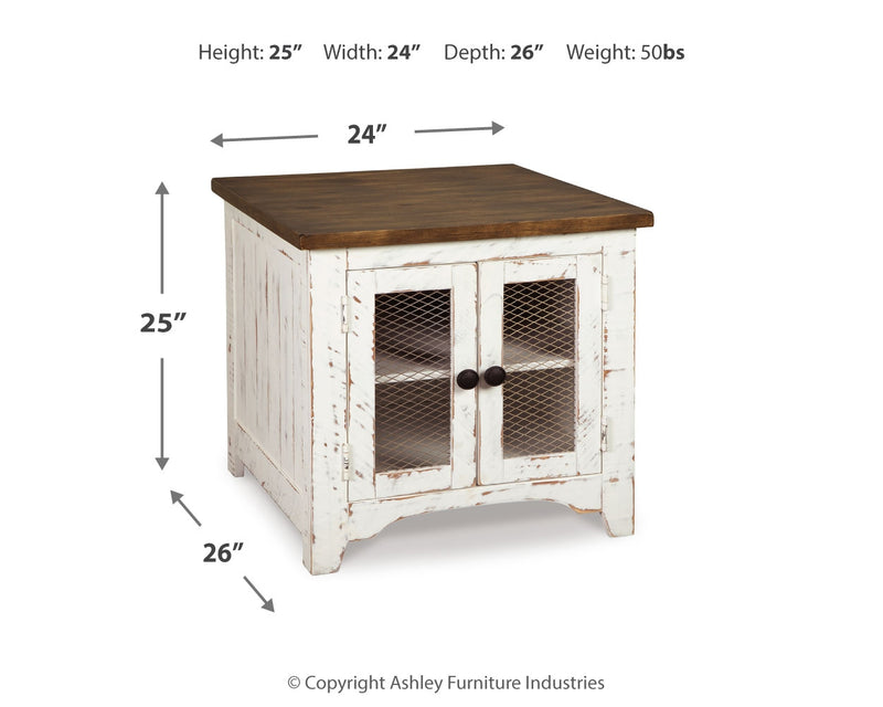 Wystfield White Brown Coffee Table With 2 End Tables