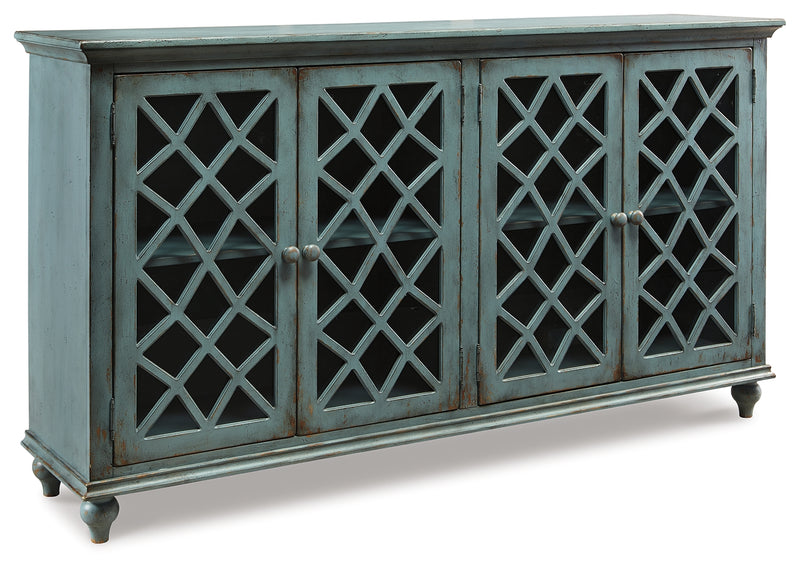 Mirimyn Antique Teal Accent Cabinet