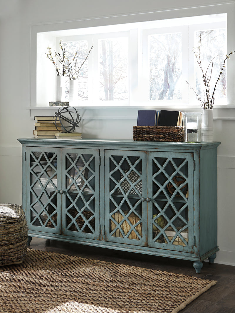 Mirimyn Antique Teal Accent Cabinet