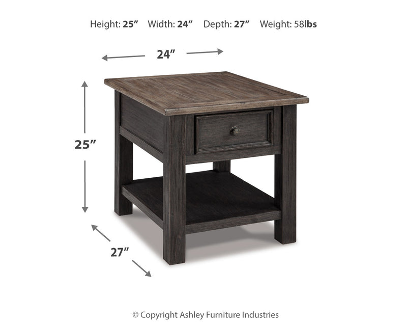 Tyler Grayish Brown Black Creek Coffee Table With 2 End Tables