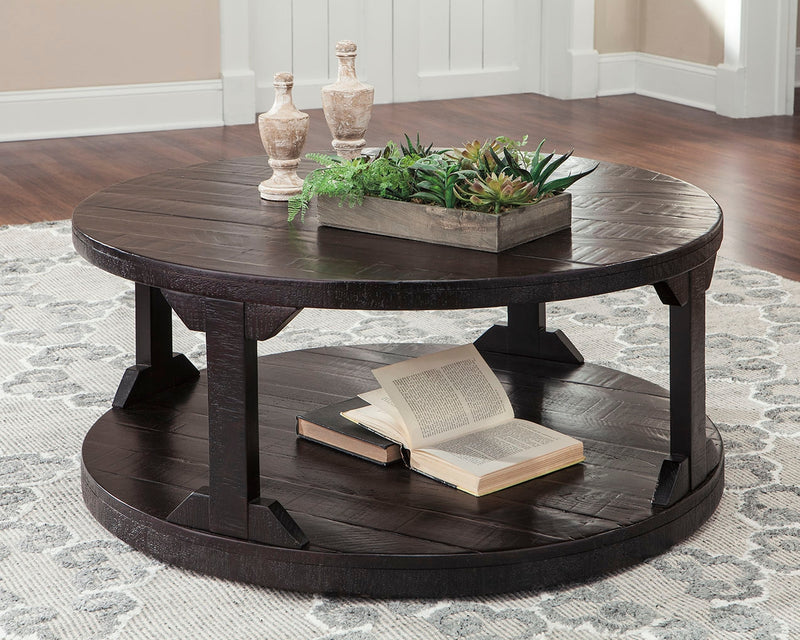 Rogness Rustic Brown Coffee Table With 2 End Tables