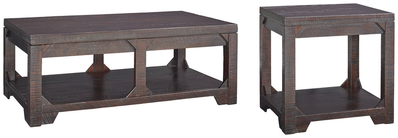 Rogness Rustic Brown Coffee Table With 1 End