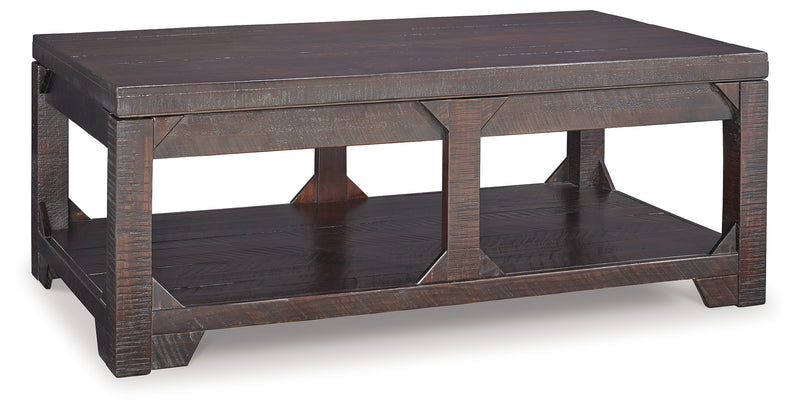 Rogness Rustic Brown Coffee Table With 1 End