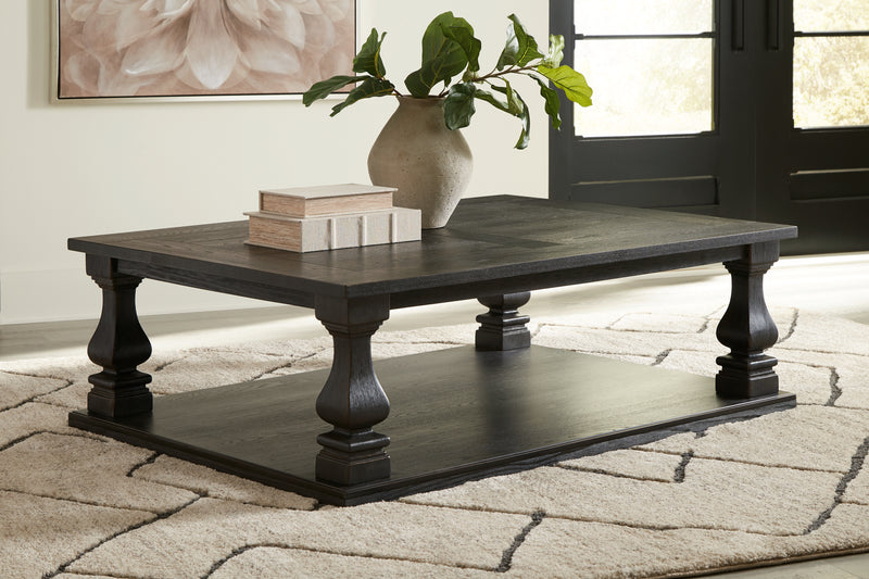 Wellturn Black Coffee Table With 2 End Tables