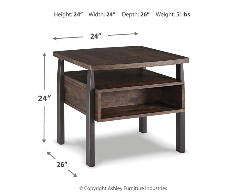 Vailbry Brown Coffee Table With 2 End Tables