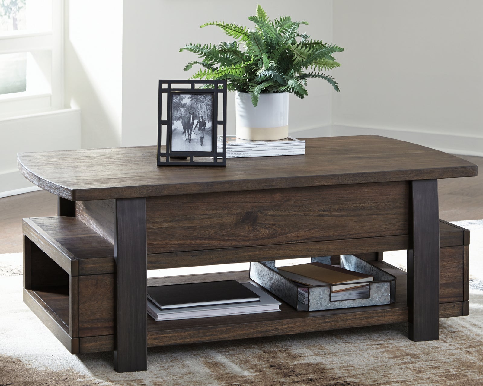 Vailbry Brown Coffee Table With 2 End Tables